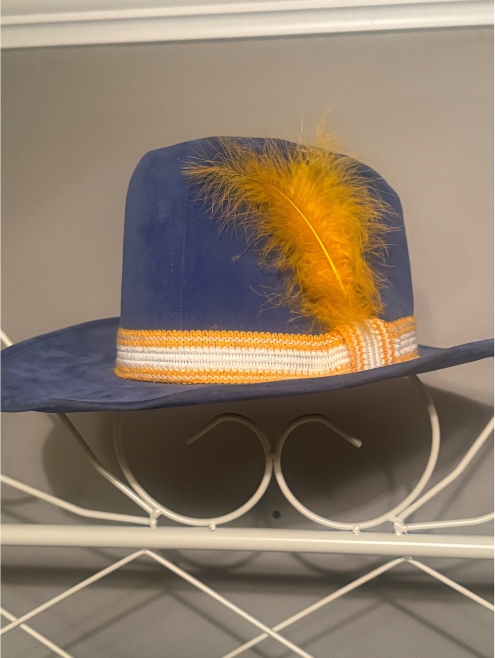 Vintage AJD Western Blue Suede Cowboy Hat 1980s Made In The USA Size M